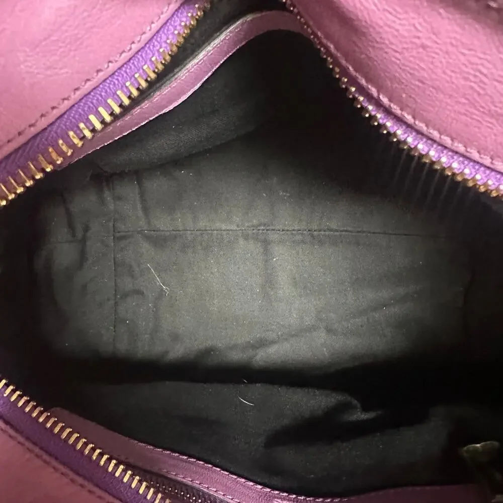 Vintage Chloe Ethel Purple Leather 2 Way Satchel